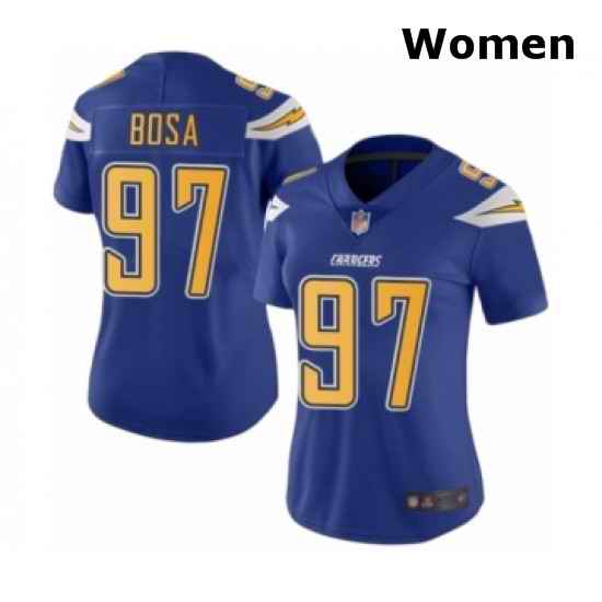Womens Los Angeles Chargers 97 Joey Bosa Limited Electric Blue Rush Vapor Untouchable Football Jersey